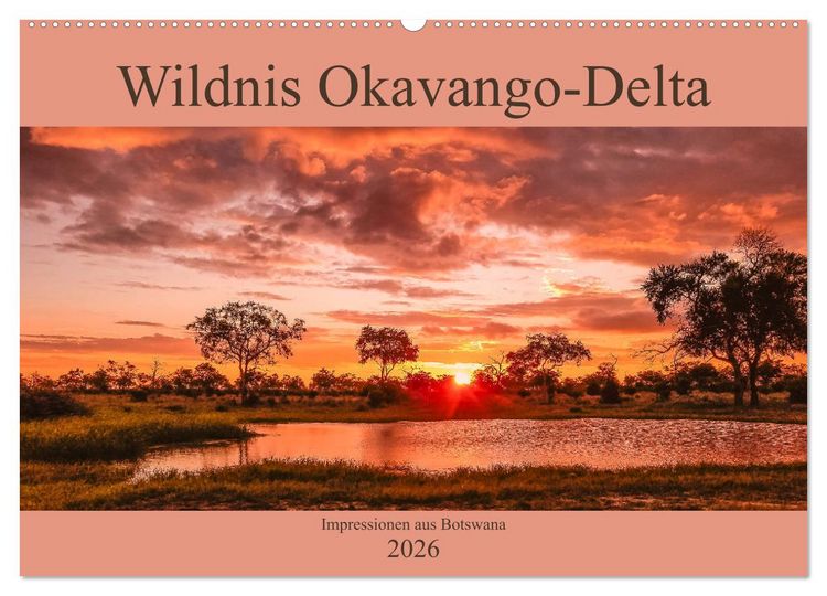 Produktbild: Wildnis Okavango-Delta (Wandkalender 2026 DIN A2 quer), CALVENDO Monatskalender