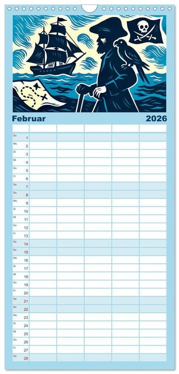 Produktbild: Familienplaner 2026 - Das Meer in der Weltliteratur mit 5 Spalten (Wandkalender, 21 x 45 cm) CALVENDO