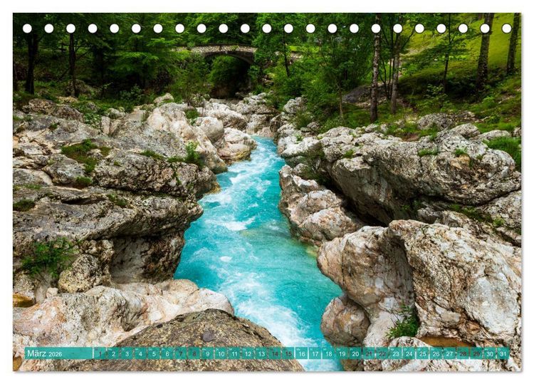 Produktbild: Reise durch das Soca-Tal - Unterwegs im sch&ouml;nen Slowenien (Tischkalender 2026 DIN A5 quer), CALVENDO Monatskalender
