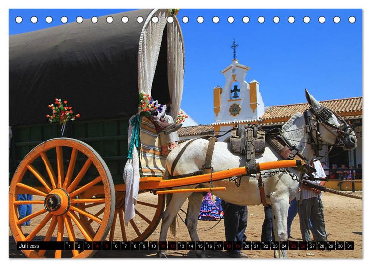 Produktbild: El Rocio - Andalusiens faszinierende Wallfahrt (Tischkalender 2026 DIN A5 quer), CALVENDO Monatskalender