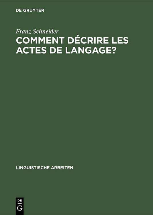 Produktbild: Comment d&eacute;crire les actes de langage?