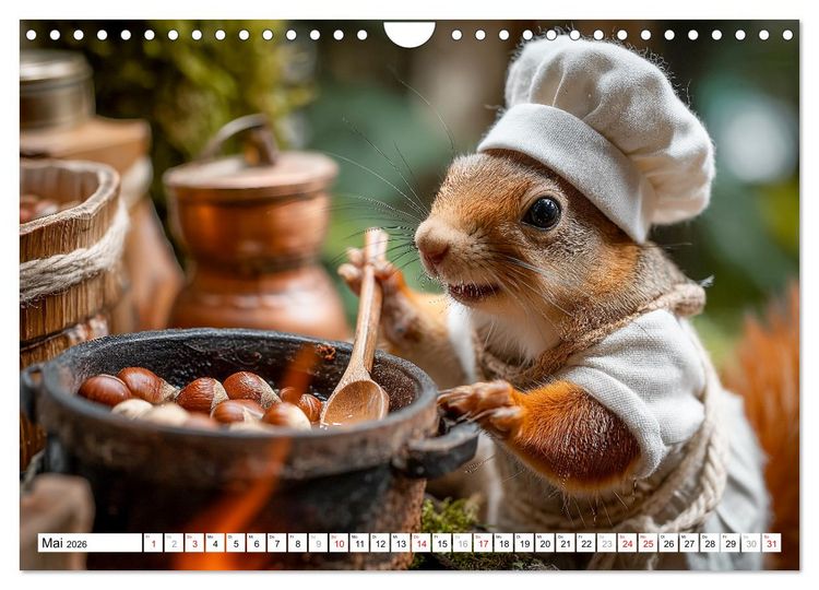 Produktbild: Eichh&ouml;rnchen - Die lustigen Tiere und ihre Berufe im Wald (Wandkalender 2026 DIN A4 quer), CALVENDO Monatskalender