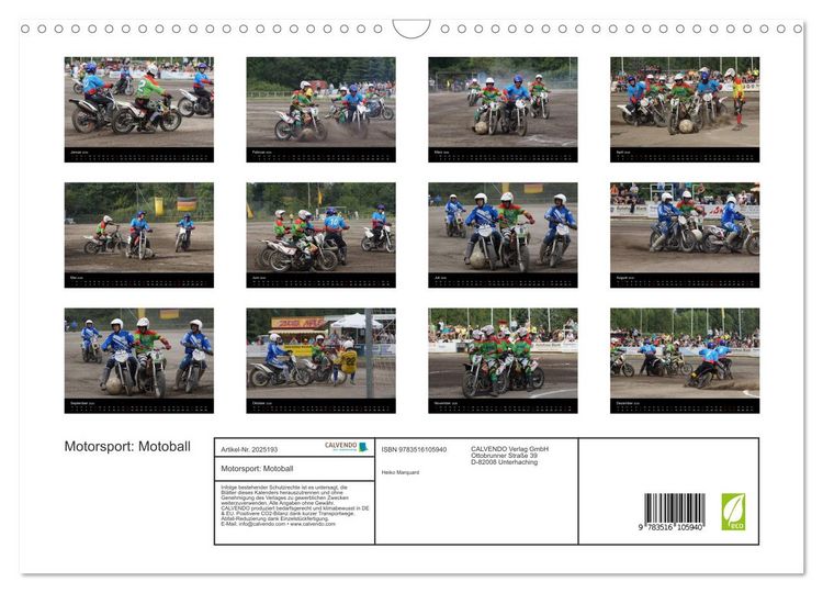 Produktbild: Motorsport: Motoball (Wandkalender 2026 DIN A3 quer), CALVENDO Monatskalender