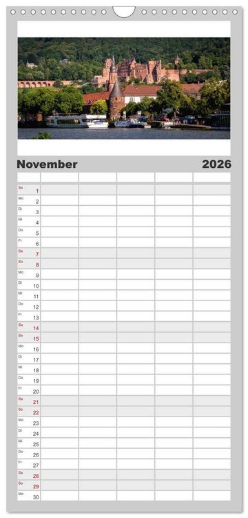 Produktbild: Familienplaner 2026 - Mein Heidelberg - Unterwegs zwischen Neckar und Altstadt mit 5 Spalten (Wandkalender, 21 x 45 cm) CALVENDO