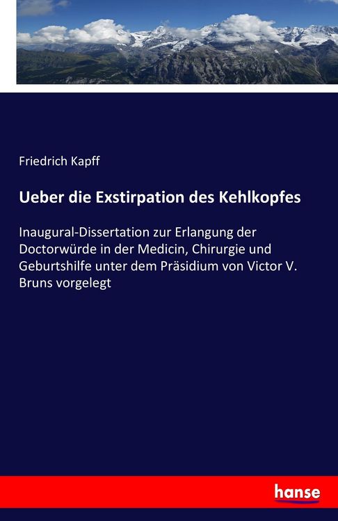 Produktbild: Ueber die Exstirpation des Kehlkopfes