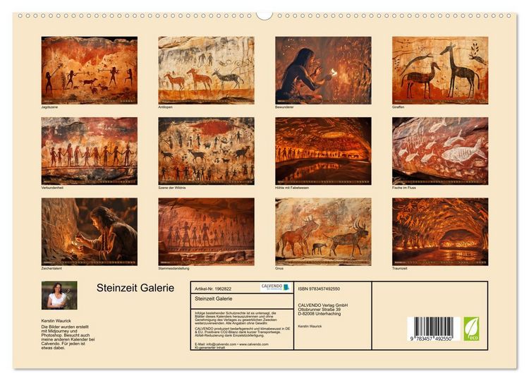 Produktbild: Steinzeit Galerie (hochwertiger Premium Wandkalender 2026 DIN A2 quer), Kunstdruck in Hochglanz