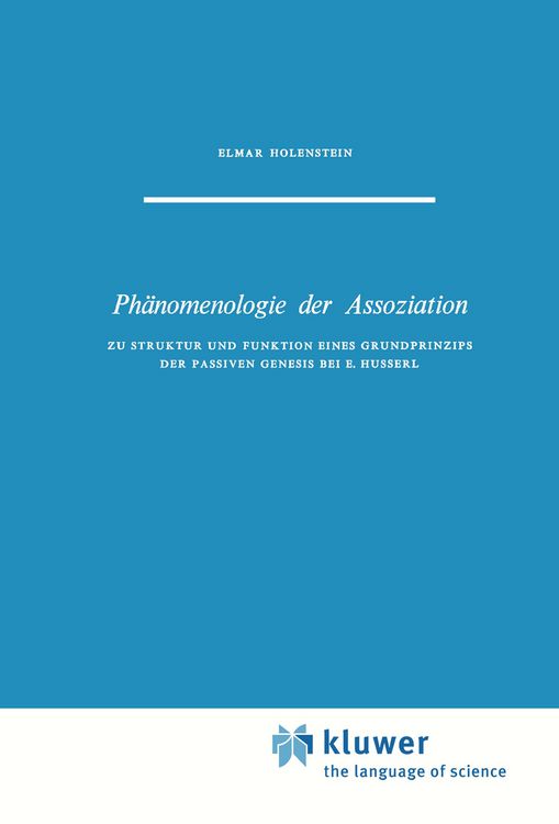 Produktbild: Ph&auml;nomenologie der Assoziation