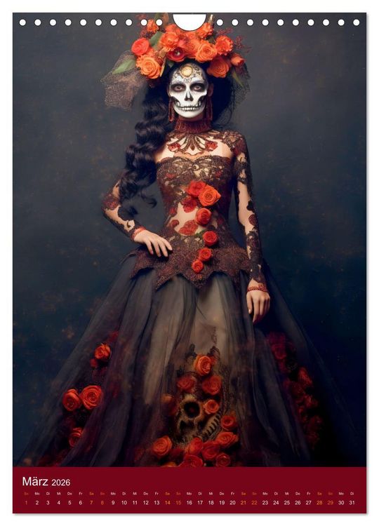Produktbild: Dia de Muertos Kreative Portr&auml;ts in Festanlehnung (Wandkalender 2026 DIN A4 hoch), CALVENDO Monatskalender