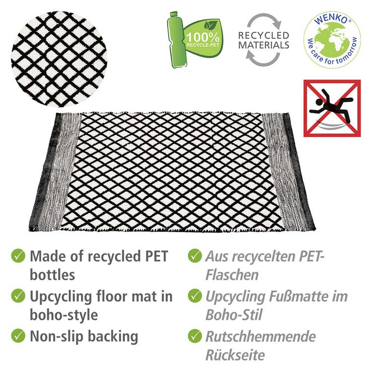 Produktbild: Badematte Mod. Tara, hergestellt aus recycelten PET-Flaschen (100 % Polyester)