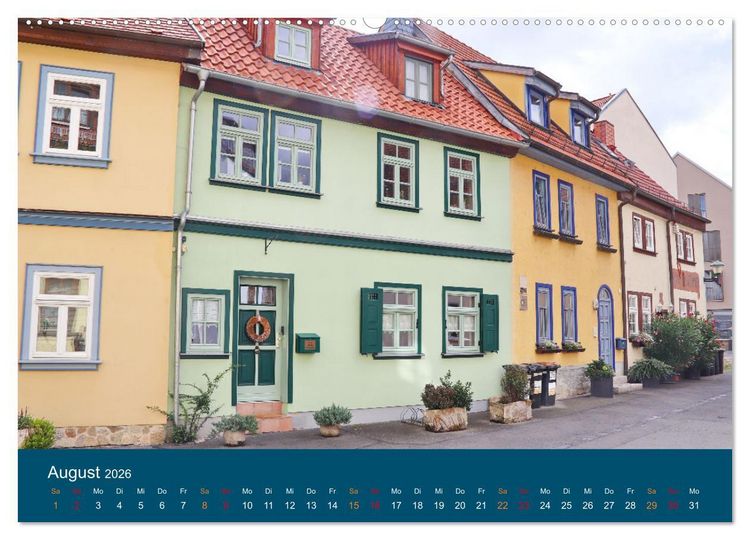 Produktbild: Th&uuml;ringen, unterwegs in Weimar, Erfurt und Eisenach (Wandkalender 2026 DIN A2 quer), CALVENDO Monatskalender