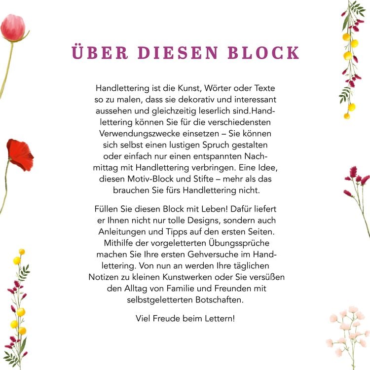 Produktbild: Design Paper A5 Sag's mit Blumen. Mit Handlettering-Grundkurs