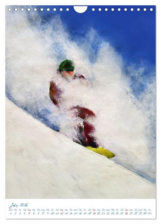 Produktbild: Colourful snowboard power world (Wall Calendar 2026 DIN A4 portrait), CALVENDO 12 Month Wall Calendar