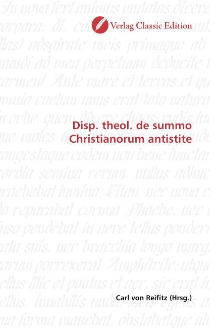 Produktbild: Disp. theol. de summo Christianorum antistite