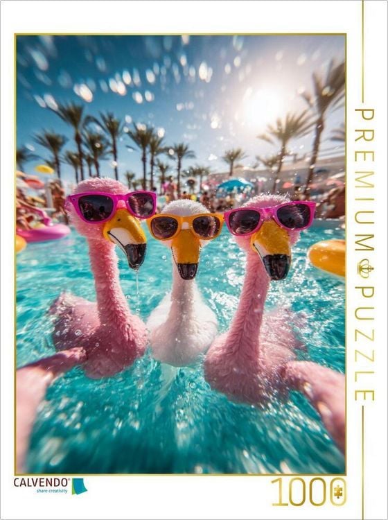 Produktbild: CALVENDO Puzzle Flamingo-Feeling pur | 1000 Teile Lege-Gr&ouml;&szlig;e 64x48cm Foto-Puzzle f&uuml;r gl&uuml;ckliche Stunden