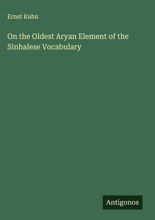 Produktbild: On the Oldest Aryan Element of the Sinhalese Vocabulary