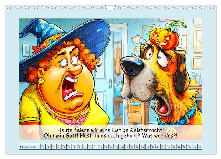 Produktbild: Frauchen und Hund. Witzige Cartoons vom t&auml;glichen Chaos (Wandkalender 2026 DIN A3 quer), CALVENDO Monatskalender