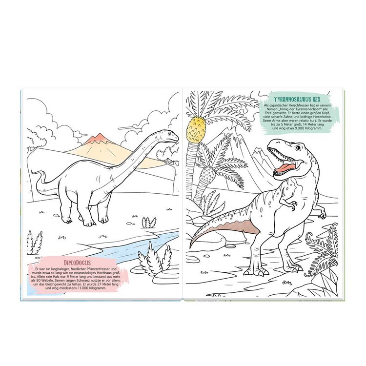 Produktbild: TR&Ouml;TSCH - Malbuch Dinosaurier Mal- und Spielspa&szlig; S1 Malbuch mit Spielzeug| Ab 3 Jahren