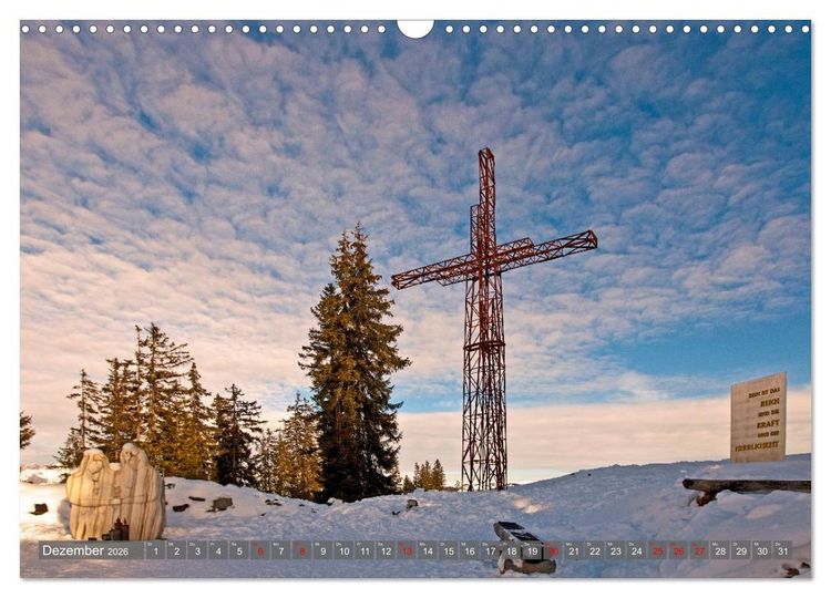 Produktbild: Gipfelkreuze im Sonnenlicht (Wandkalender 2026 DIN A3 quer), CALVENDO Monatskalender