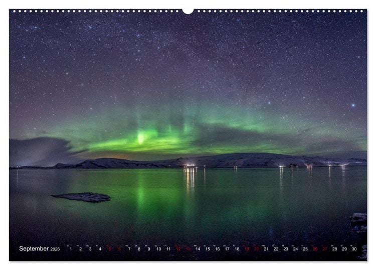 Produktbild: Aurora Borealis - Lichter des Nordens (hochwertiger Premium Wandkalender 2026 DIN A2 quer), Kunstdruck in Hochglanz