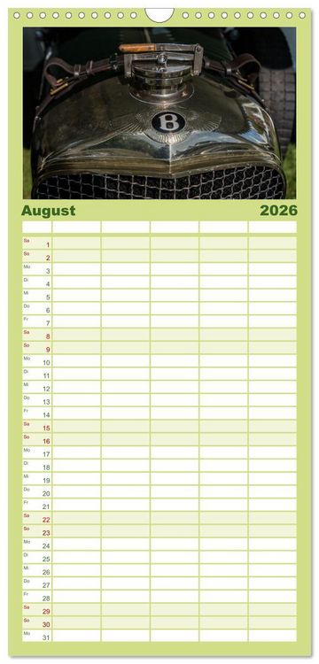 Produktbild: Familienplaner 2026 - Historischer Rennsport - vom Feinsten mit 5 Spalten (Wandkalender, 21 x 45 cm) CALVENDO