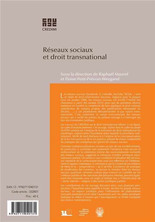 Produktbild: Reseaux sociaux et droit