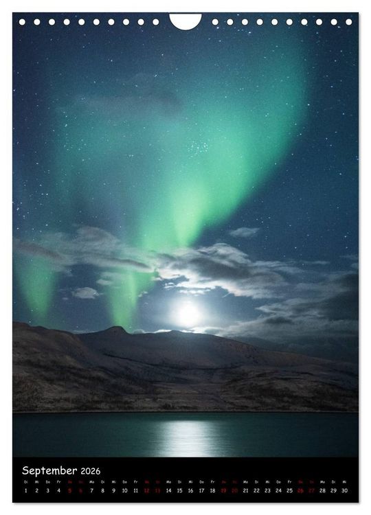 Produktbild: Polarlichtkalender (Wandkalender 2026 DIN A4 hoch), CALVENDO Monatskalender