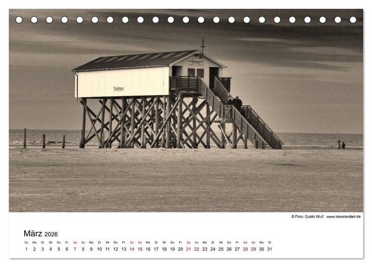 Produktbild: Sankt Peter-Ording. Ein Traum an der Nordsee (Tischkalender 2026 DIN A5 quer), CALVENDO Monatskalender