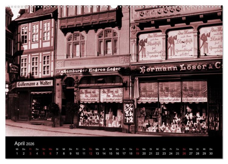 Produktbild: Hildesheimer Schaufenster um 1900 (Wandkalender 2026 DIN A2 quer), CALVENDO Monatskalender