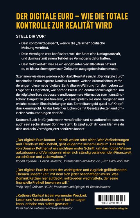 Produktbild: Der digitale Euro &ndash; Die gr&ouml;&szlig;te Enteignung der Geschichte, Spiegelbestseller Platz 1, EZB, CBDC & digitales Zentralbankgeld verstehen, Verm&ouml;gen sch&uuml;tzen, Inflation, Bargeldverbot, finanzielle Freiheit sichern