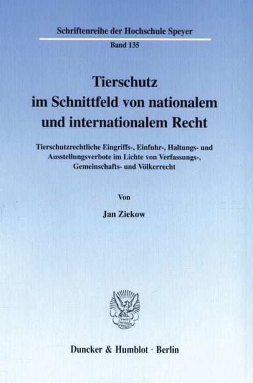 Produktbild: Tierschutz im Schnittfeld von nationalem und internationalem Recht.