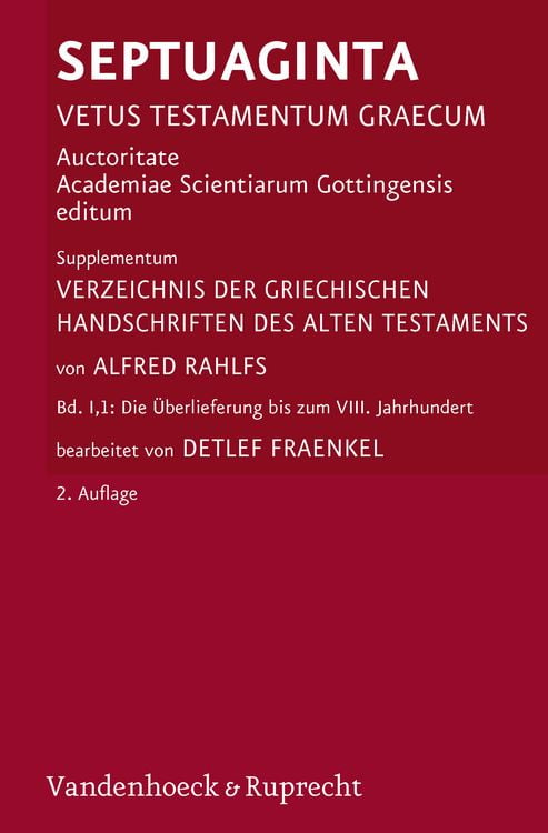 Produktbild: Verzeichnis der griechischen Handschriften des Alten Testaments