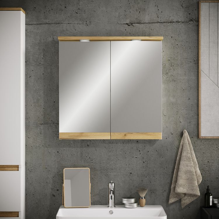Produktbild: LED Bad Spiegelschrank Steckdose 59x60x23 Cosila