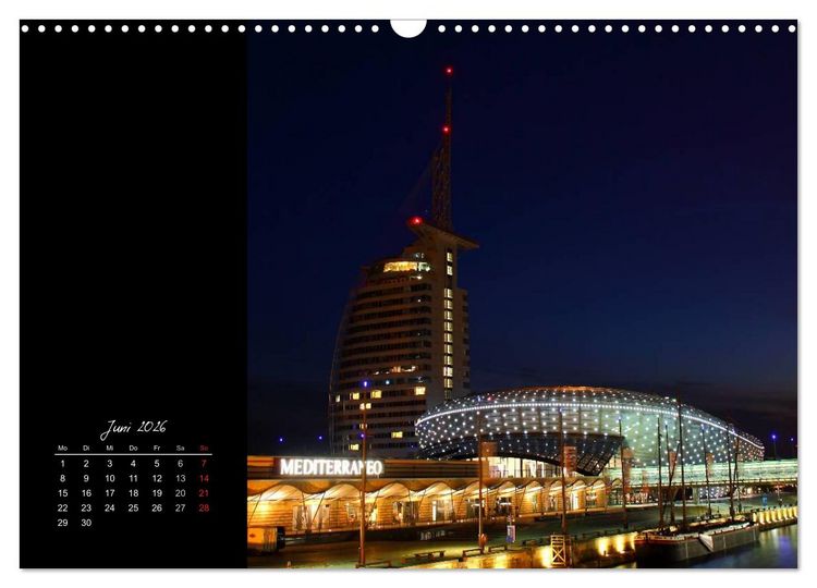 Produktbild: Bremerhaven Nights (Wandkalender 2026 DIN A3 quer), CALVENDO Monatskalender