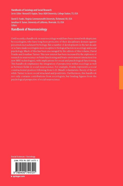 Produktbild: Handbook of Neurosociology