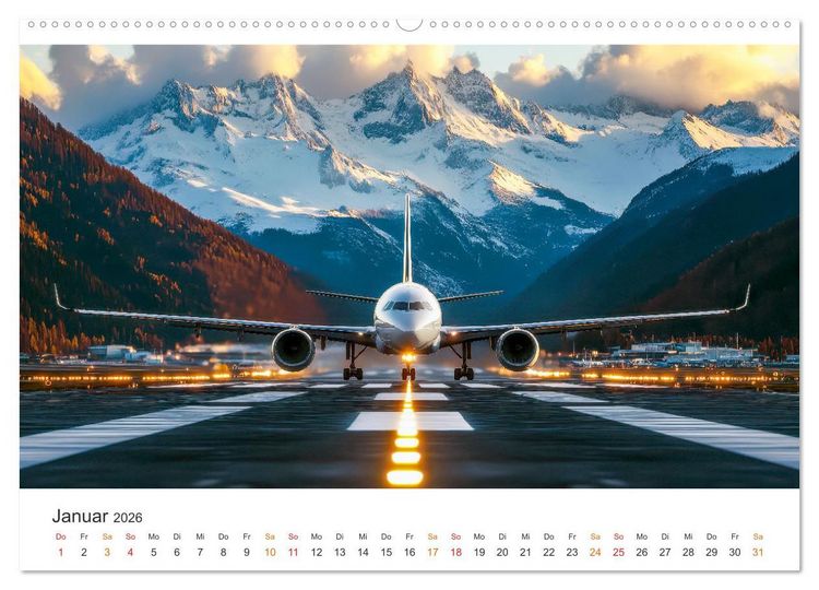 Produktbild: Flugzeuge - Stahlriesen am Himmel (Wandkalender 2026 DIN A2 quer), CALVENDO Monatskalender