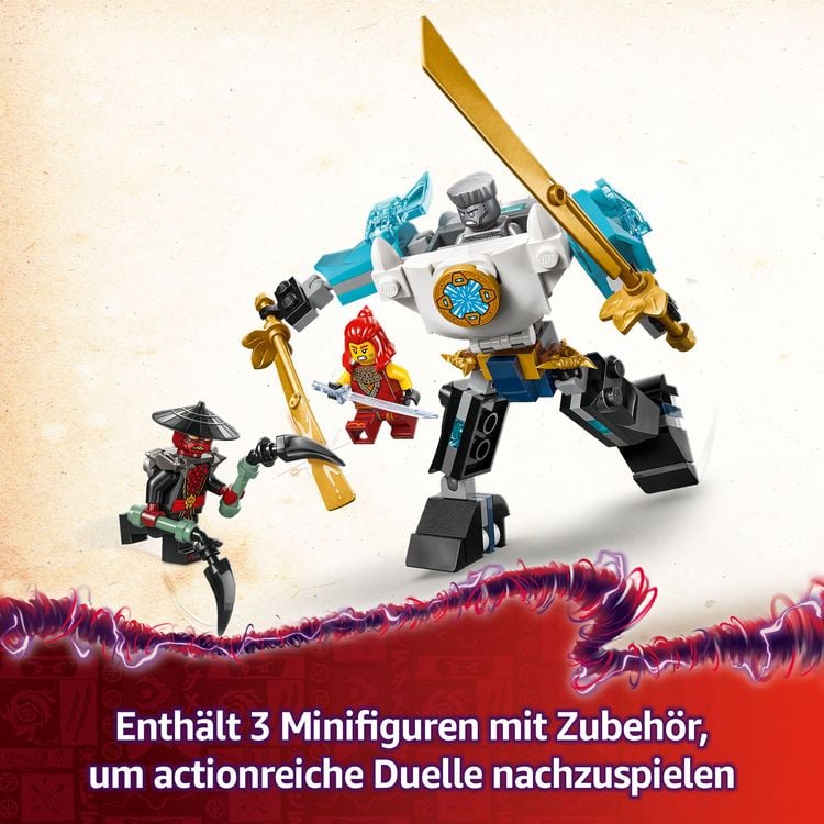 Produktbild: LEGO NINJAGO Zanes Action-Mech - Ninja Spielzeug mit 3 Minifiguren 71827