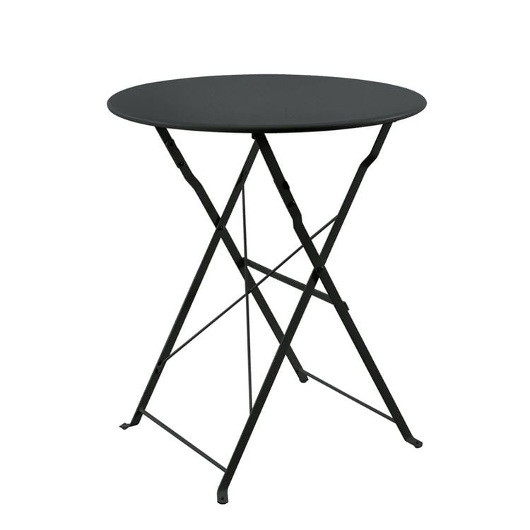 Produktbild: HTI-Living Gartentisch Basil Metall rund klappbar Schwarz