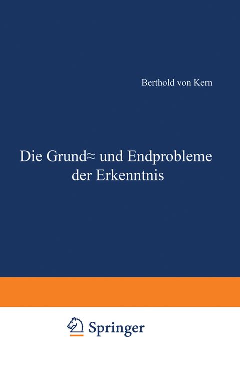 Produktbild: Die Grund- und Endprobleme der Erkenntnis