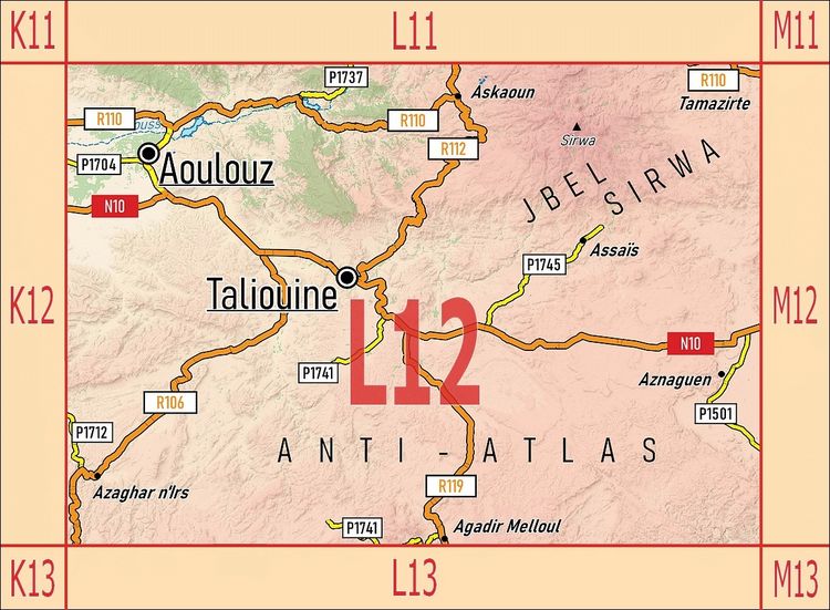 Produktbild: L12: Taliouine - Aoulouz - Askoun - Agadir Melloul - Jbel Sirwa + GPS-Waypoints