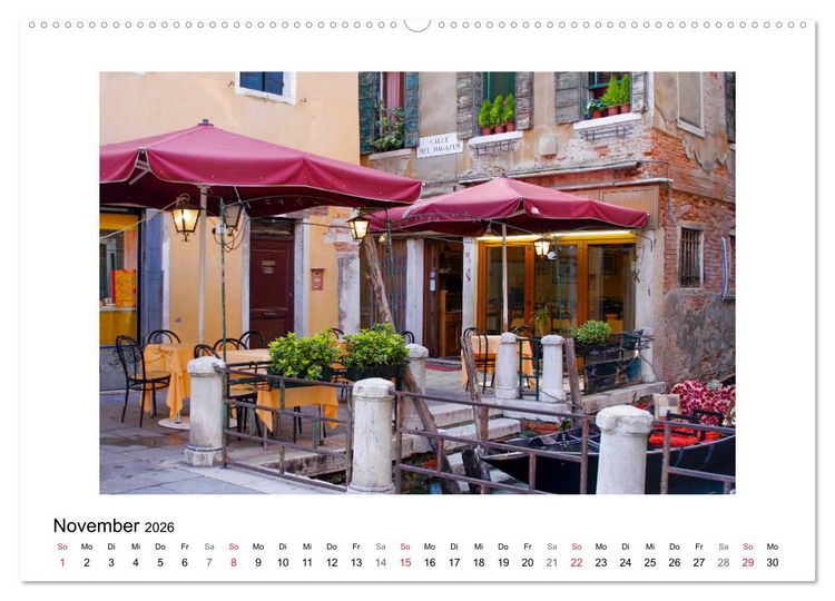 Produktbild: Venedig - Verg&auml;ngliche Sch&ouml;nheit (hochwertiger Premium Wandkalender 2026 DIN A2 quer), Kunstdruck in Hochglanz
