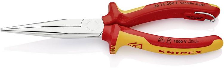 Produktbild: Knipex 26 16 200 T VDE Flachrundzange Chrom-Vanadium Stahl 200mm