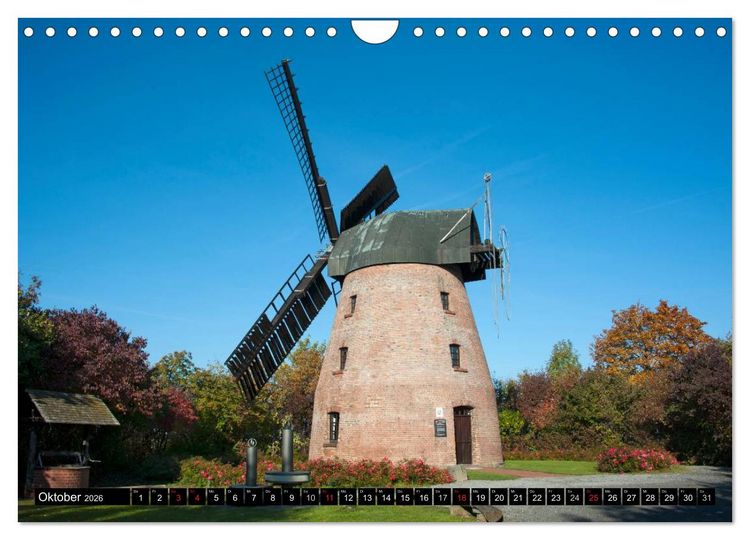 Produktbild: Windm&uuml;hlen in Deutschland (Wandkalender 2026 DIN A4 quer), CALVENDO Monatskalender