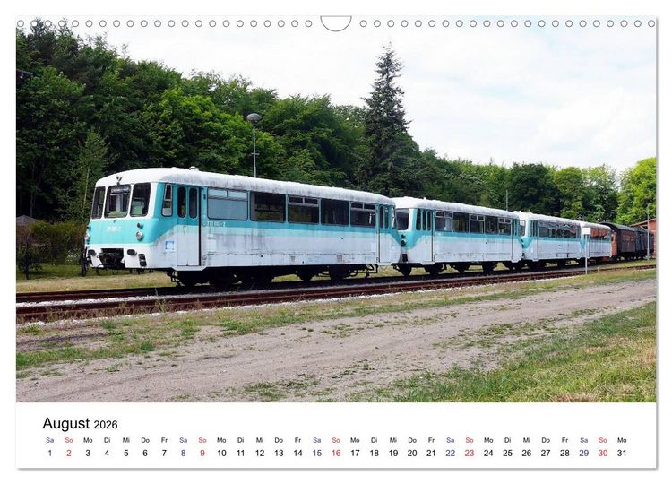 Produktbild: Eisenbahnen auf Usedom (Wandkalender 2026 DIN A3 quer), CALVENDO Monatskalender
