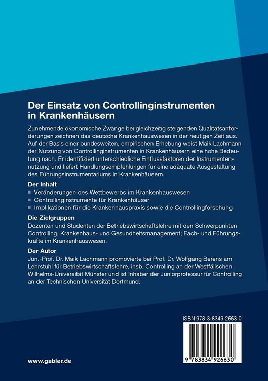 Produktbild: Der Einsatz von Controllinginstrumenten in Krankenh&auml;usern