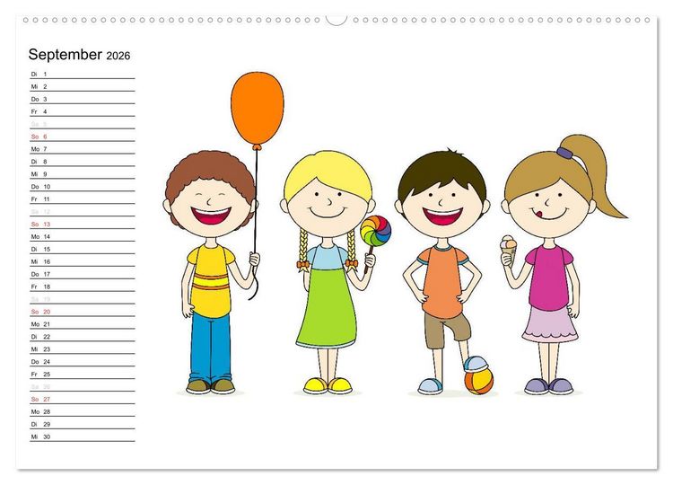 Produktbild: Der Kinderkalender (hochwertiger Premium Wandkalender 2026 DIN A2 quer), Kunstdruck in Hochglanz