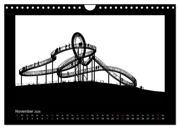 Produktbild: Ruhrpott und Niederrhein in Schwarzwei&szlig; (Wandkalender 2026 DIN A4 quer), CALVENDO Monatskalender
