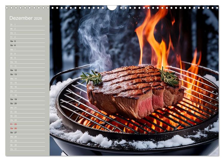Produktbild: Der Grillkalender f&uuml;r echte M&auml;nner (Wandkalender 2026 DIN A3 quer), CALVENDO Monatskalender