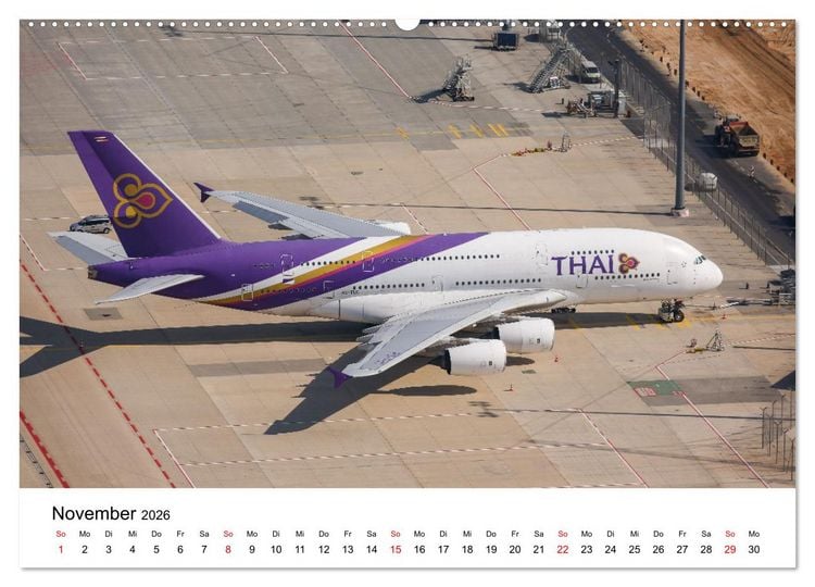 Produktbild: Airbus A380 Superjumbo 2026 (hochwertiger Premium Wandkalender 2026 DIN A2 quer), Kunstdruck in Hochglanz