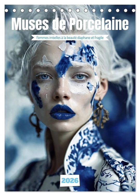 Produktbild: Muses de Porcelaine (Calendrier de bureau 2026 DIN A5 horizontal), CALVENDO calendrier mensuel