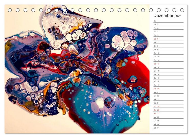 Produktbild: Abstract World - abstrakte Kunst in Acrylflie&szlig;technik (Tischkalender 2026 DIN A5 quer), CALVENDO Monatskalender